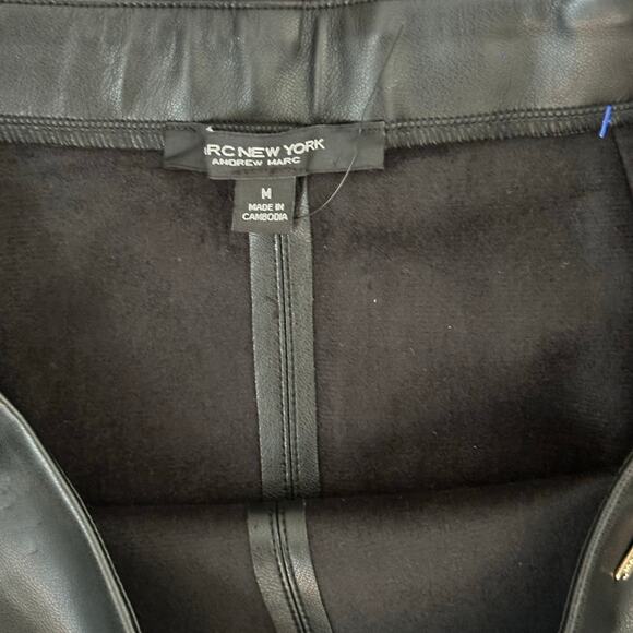 Andrew Marc NY Black Leather Midi Skirt Size Medium Super Soft - Picture 3 of 4